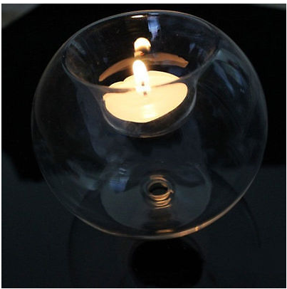 Crystal Lamp & Glass Candle Holder Set — Enchanted Glow Duo