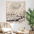 Tarot Moon Print Tapestry — Mystical Celestial Wall Hanging (Multiple Sizes)