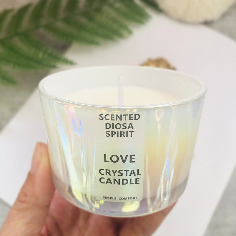 Enchanted Crystal Flower Shaped Soy Wax Candle Gift Set