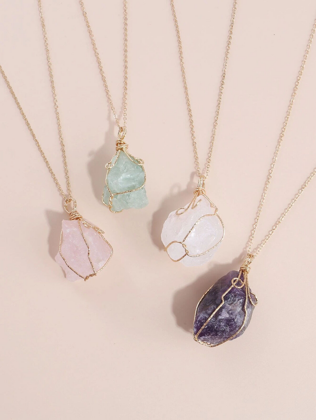 Natural Gemstone Chakra Pendant — Energy Healing Crystal Necklace with Chain