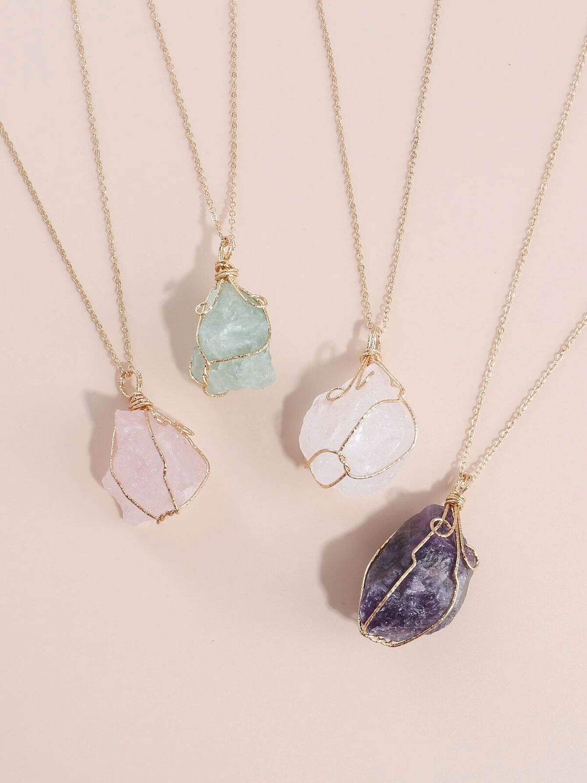 Natural Gemstone Chakra Pendant — Energy Healing Crystal Necklace with Chain