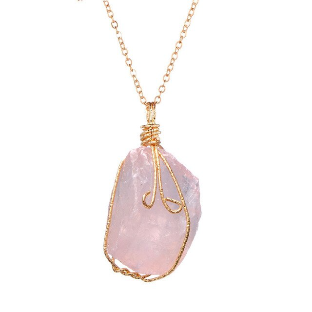 Natural Gemstone Chakra Pendant — Energy Healing Crystal Necklace with Chain