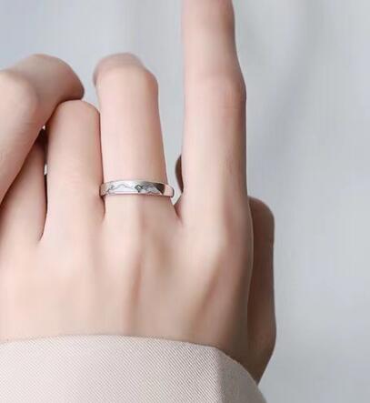 Sunrise & Early Moon Couple Ring — Celestial Matching Rings for Him & Her