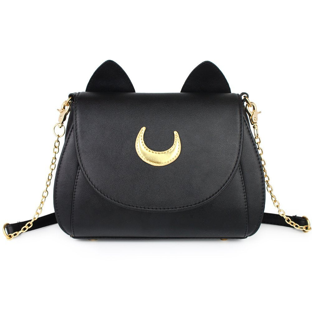 Moon Luna Cat PU Leather Shoulder Bag — Sailor Style Cosplay Purse