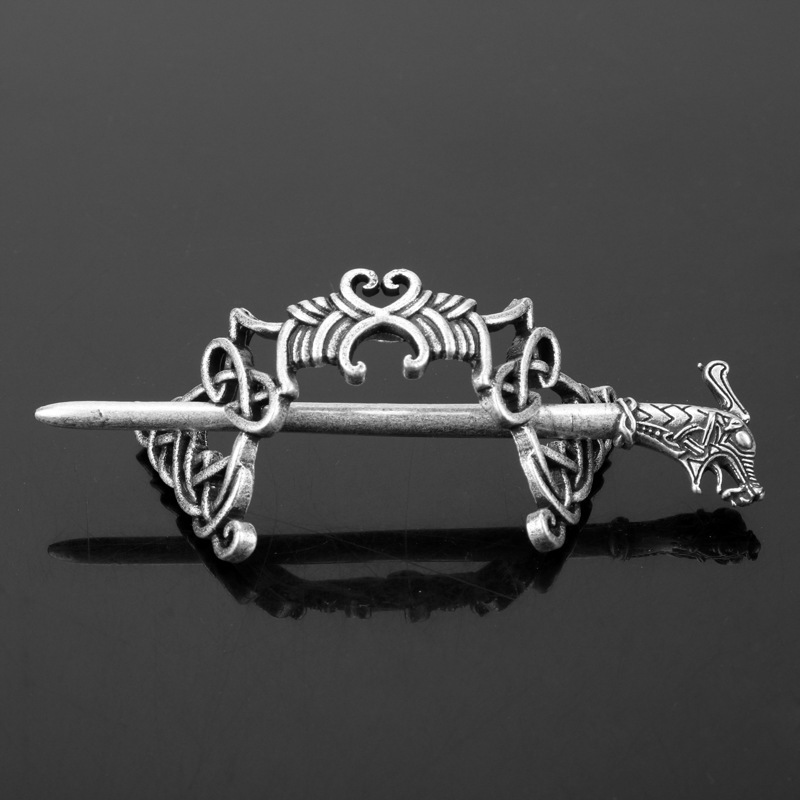 Vintage Viking Metal Hairpin — Norse Style Hair Stick for Braids & Updos