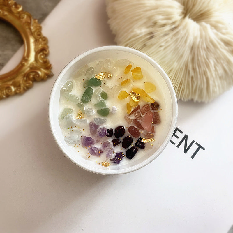 Enchanted Crystal Flower Shaped Soy Wax Candle Gift Set