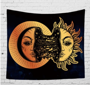 Bohemian Sun & Moon Tapestry — Vintage Celestial Wall Hanging (Multiple Sizes)