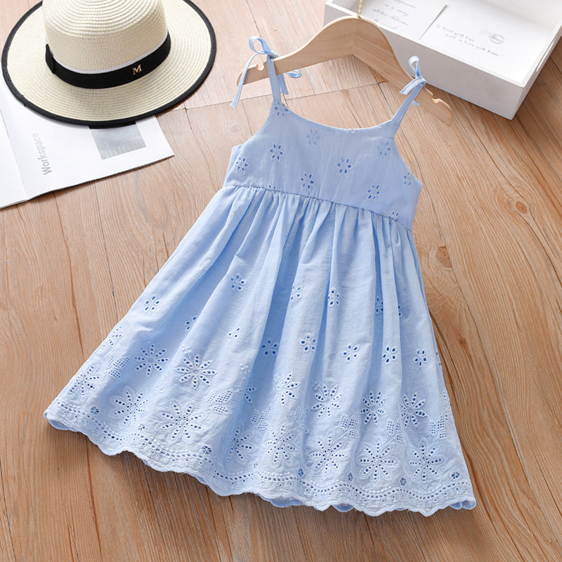 Girls’ Summer Lace Embroidered Vest Dress — 2022 Cute & Breezy Style