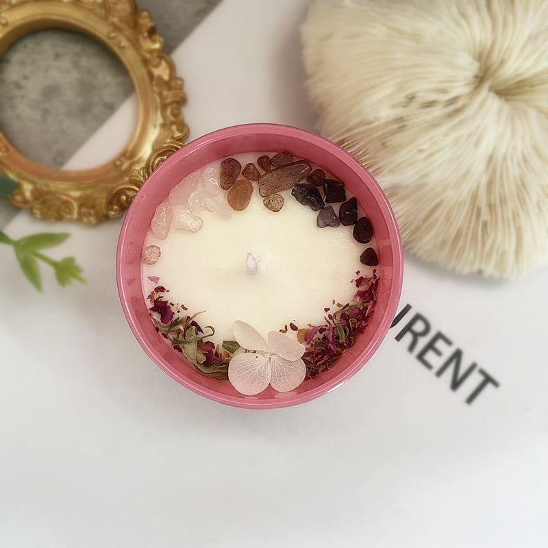 Enchanted Crystal Flower Shaped Soy Wax Candle Gift Set