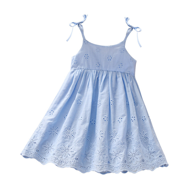 Girls’ Summer Lace Embroidered Vest Dress — 2022 Cute & Breezy Style