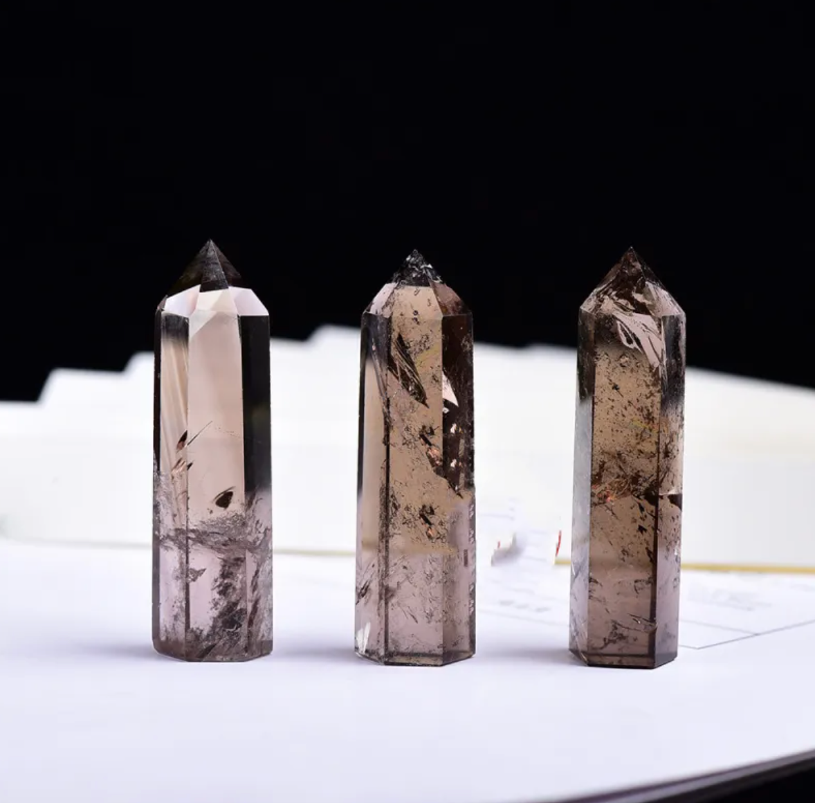 Six‑Sided Crystal Energy Column — Natural Polished Crystal Tower (Obsidian, Amethyst, Fluorite, Labradorite)