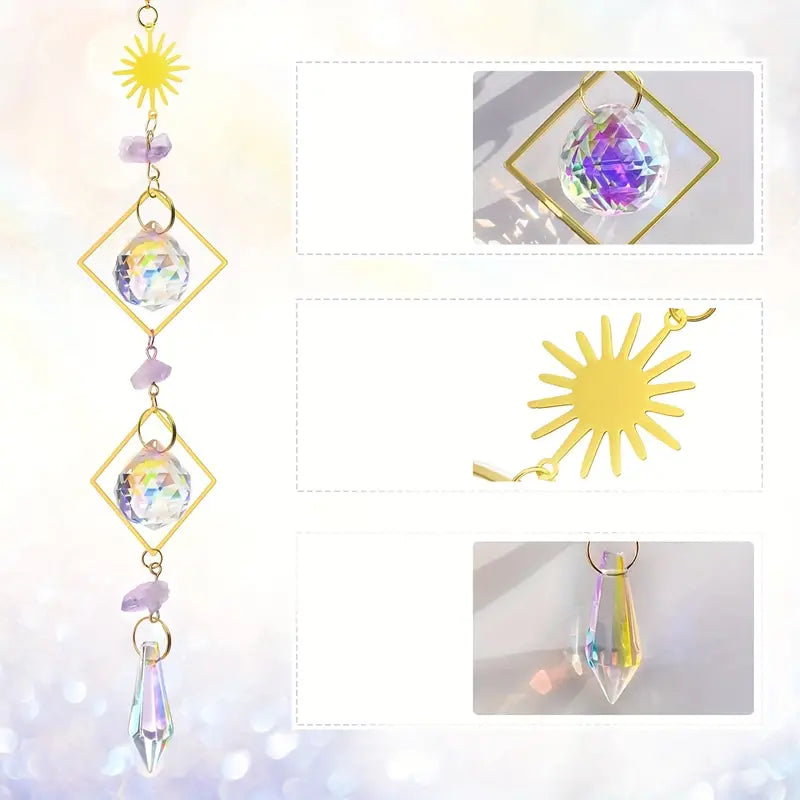 Crystal Moon & Sun Prism Suncatcher — Light‑Catching Hanging Ornament for Home DécorCrystal Moon & Sun Prism Suncatcher — Light‑Catching Hanging Ornament for Home Décor
