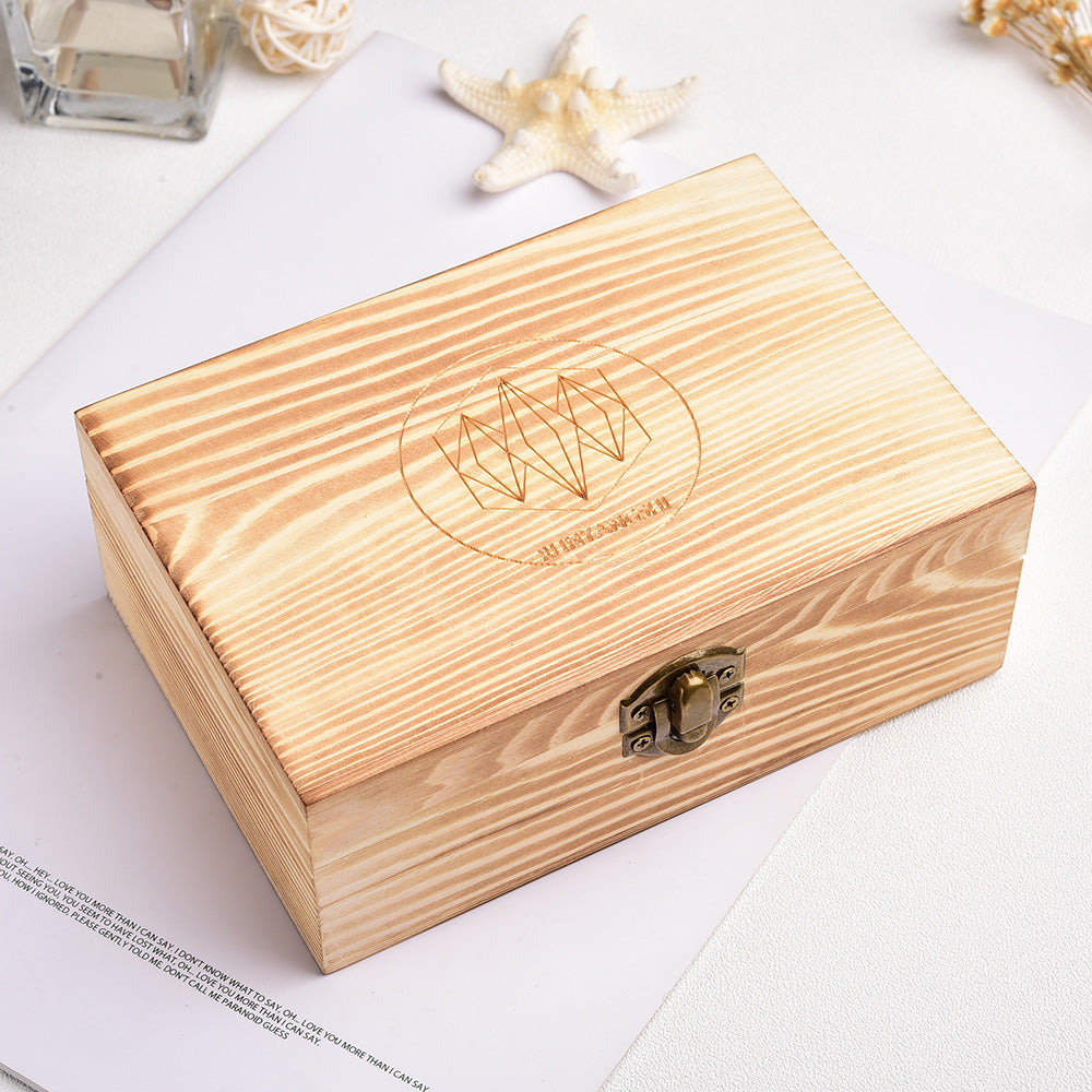 Rainbow Energy Crystal Pendulum Set with Wooden Box — Divination & Chakra Healing Tool