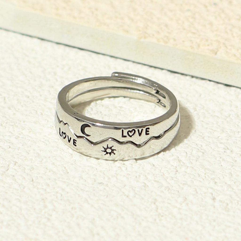 Sun & Moon LOVE Couple Ring