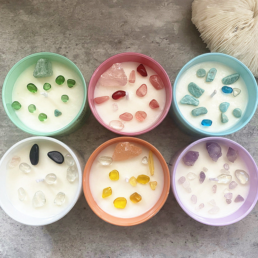 Enchanted Crystal Flower Shaped Soy Wax Candle Gift Set