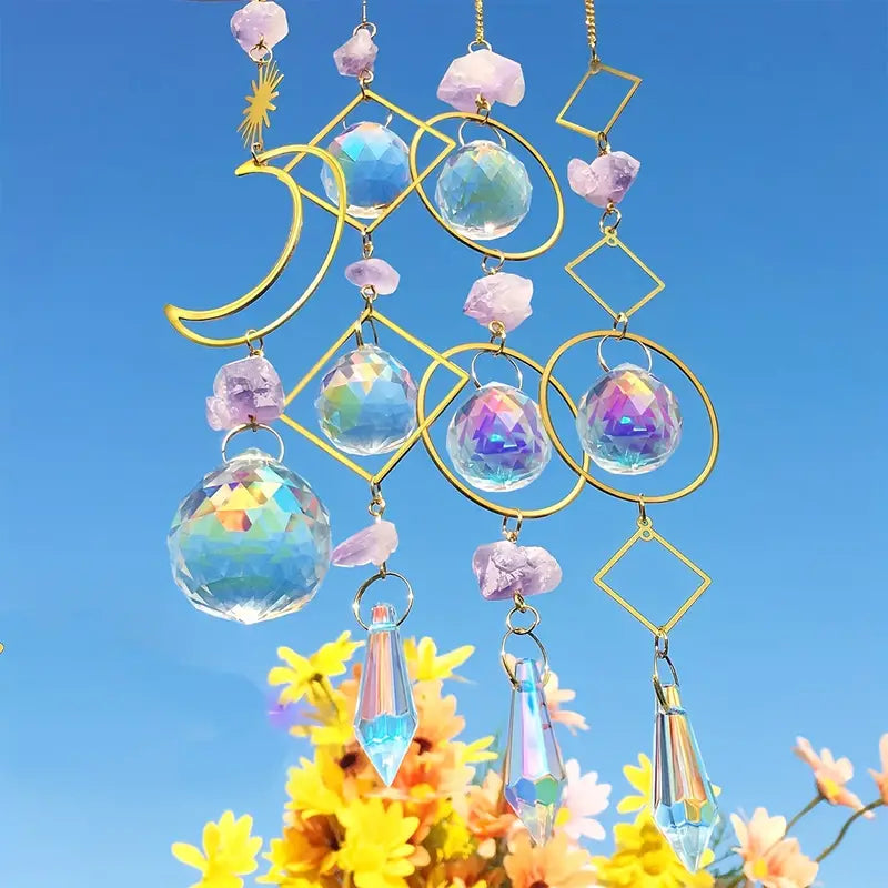 Crystal Moon & Sun Prism Suncatcher — Light‑Catching Hanging Ornament for Home DécorCrystal Moon & Sun Prism Suncatcher — Light‑Catching Hanging Ornament for Home Décor
