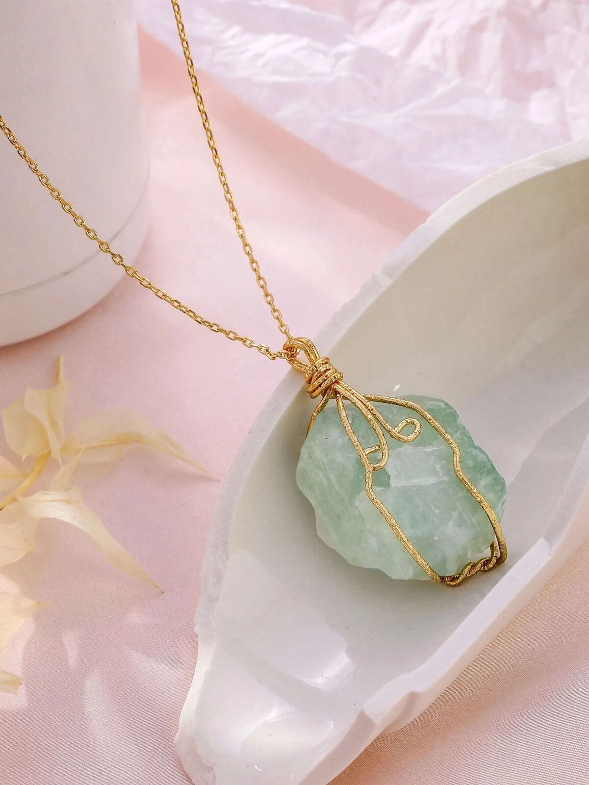 Natural Gemstone Chakra Pendant — Energy Healing Crystal Necklace with Chain