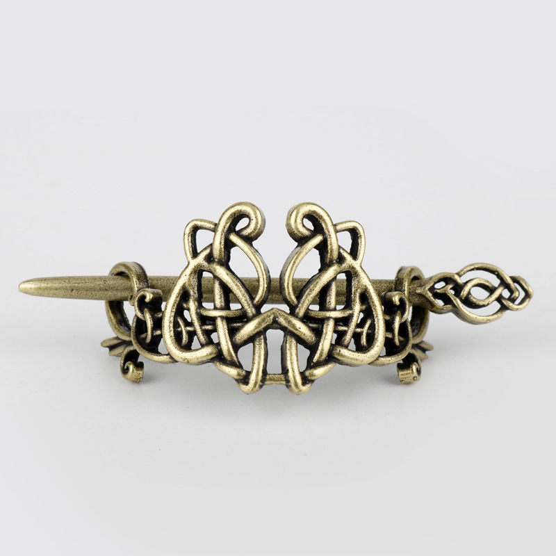 Vintage Viking Metal Hairpin — Norse Style Hair Stick for Braids & Updos