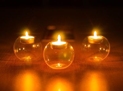 Crystal Lamp & Glass Candle Holder Set — Enchanted Glow Duo