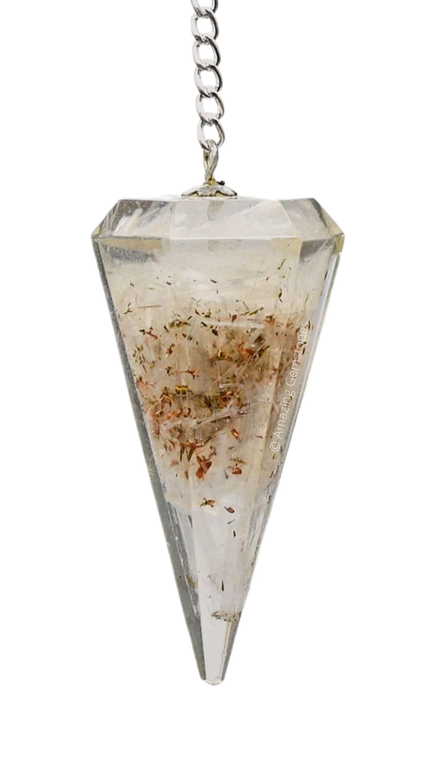 Selenite Orgone Crystal Pendulum — True Motion Divination & Dowsing Tool