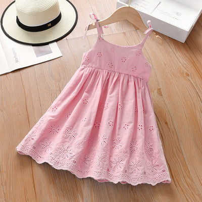 Girls’ Summer Lace Embroidered Vest Dress — 2022 Cute & Breezy Style