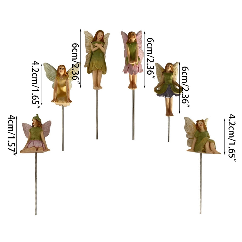 Mini Fairy Figurines — 6‑Piece Resin Garden Decoration Set