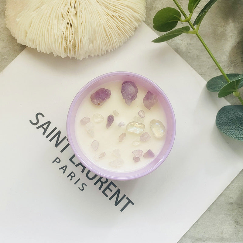 Enchanted Crystal Flower Shaped Soy Wax Candle Gift Set