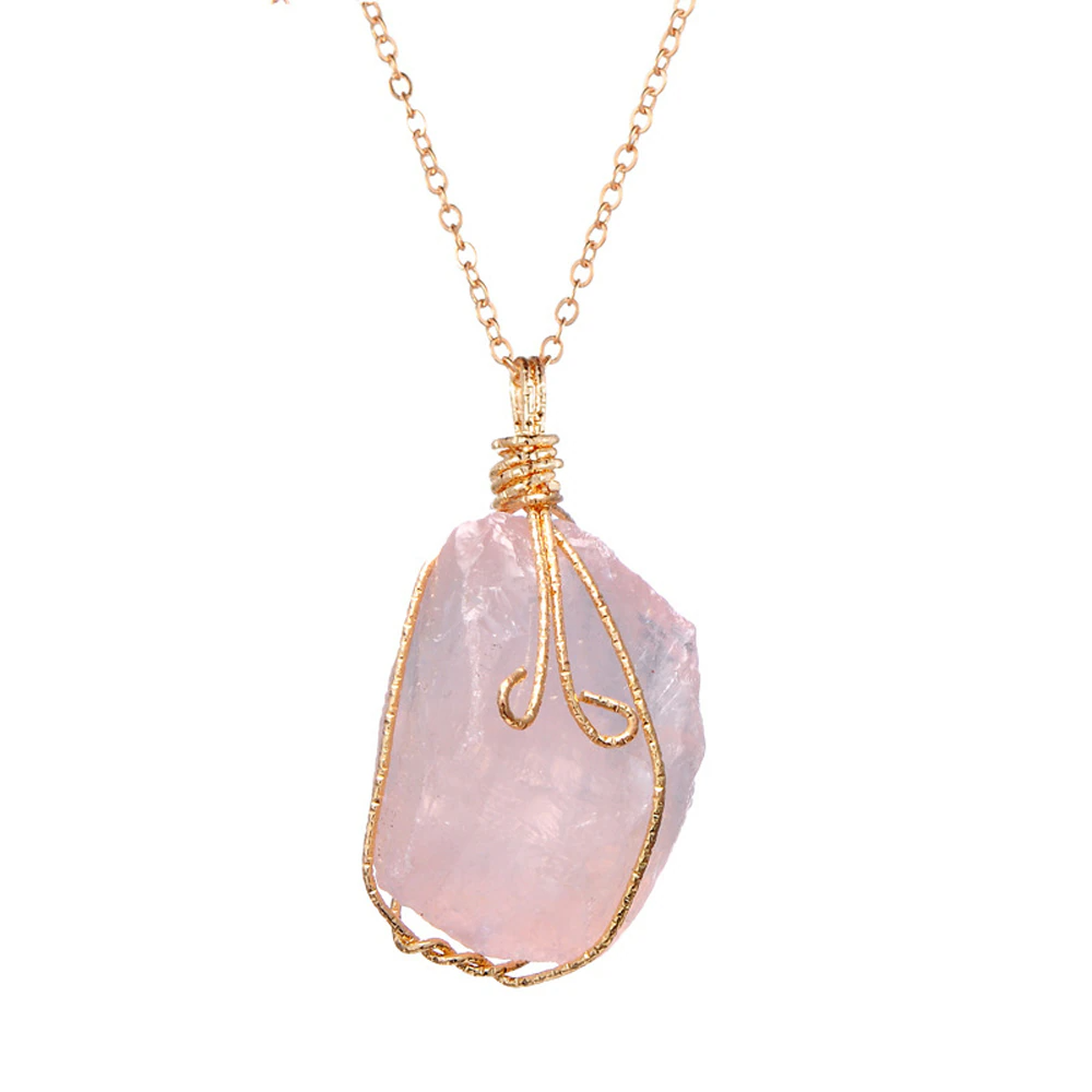Natural Gemstone Chakra Pendant — Energy Healing Crystal Necklace with Chain
