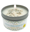 White Sage Cleansing Candle — Himalayan Salt & Essential Oil Crystal Healing Energy Candle