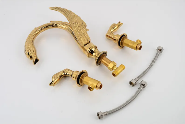 Luxury Swan Crystal Handle Faucet — Elegant Designer Bathroom Fixture