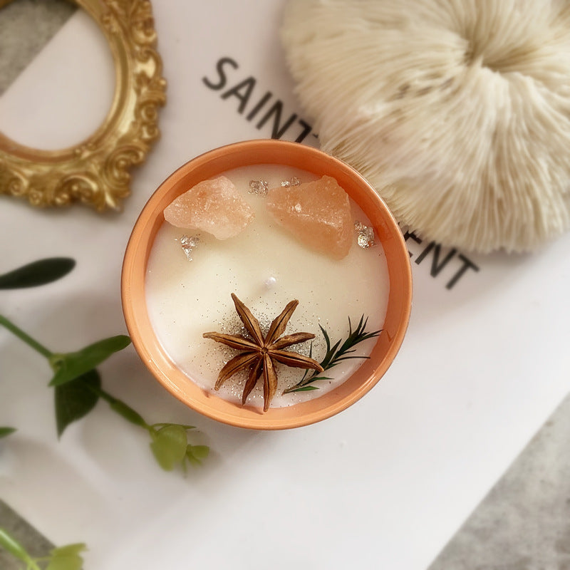 Enchanted Crystal Flower Shaped Soy Wax Candle Gift Set