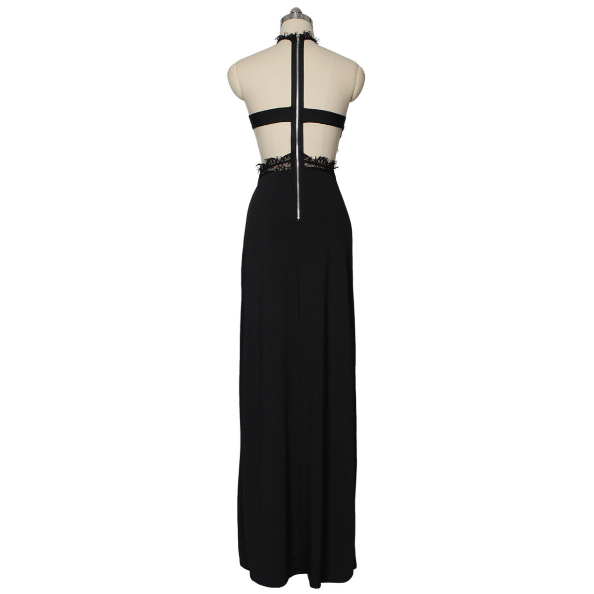 Summer Long Dress with Sheer Lace & Split Design — Elegant Boho Event Wear
