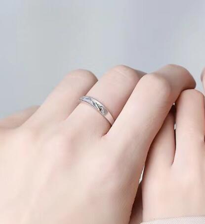 Sunrise & Early Moon Couple Ring — Celestial Matching Rings for Him & Her