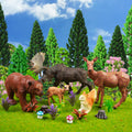 40‑Piece Woodland Animals & Forest Trees Set — Cake Toppers, Diorama & Party Decorations