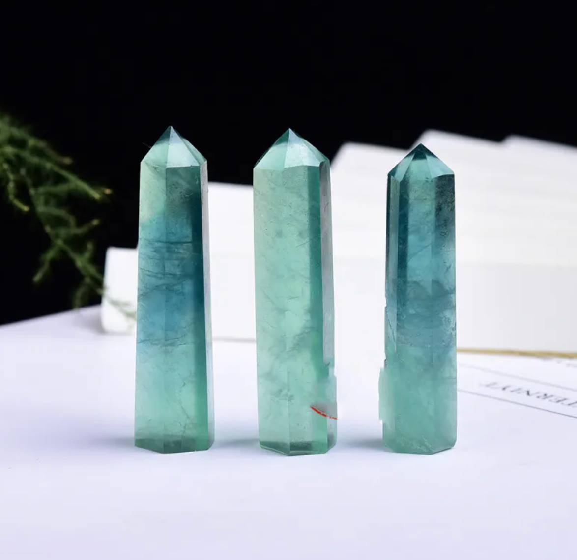 Six‑Sided Crystal Energy Column — Natural Polished Crystal Tower (Obsidian, Amethyst, Fluorite, Labradorite)
