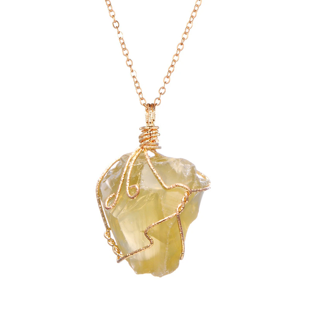 Natural Gemstone Chakra Pendant — Energy Healing Crystal Necklace with Chain