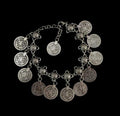 Vintage Metal Coin Tassel Anklet — Boho Gypsy Style Foot Jewelry