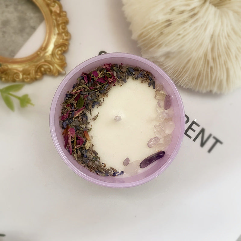 Enchanted Crystal Flower Shaped Soy Wax Candle Gift Set